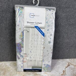 Mainstays Chloride Free PEVA Unicorn Sparkle 70" X 72" Shower Curtain